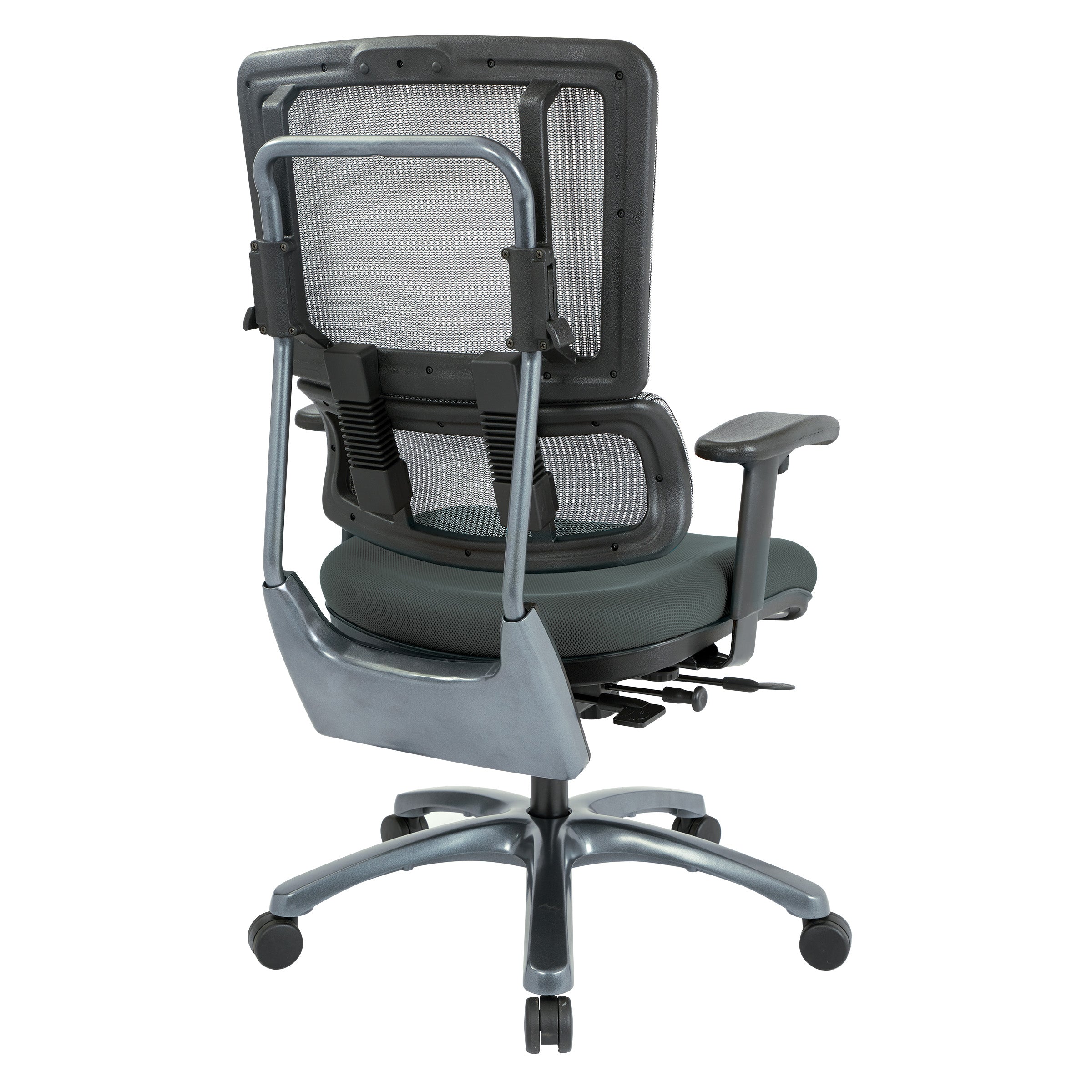 Vertical Grey Mesh Back Chair with Titanium Base